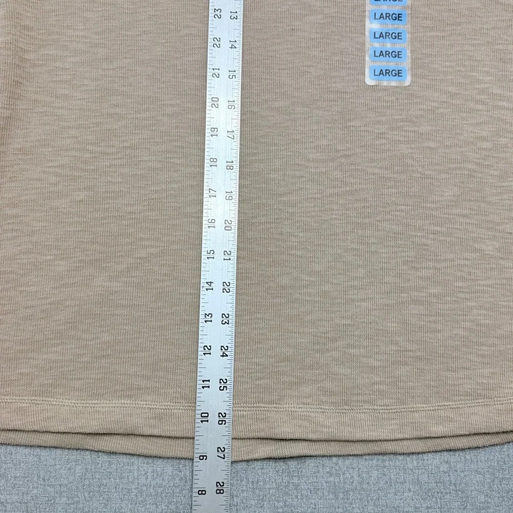 Banana Republic Mens Large Tan Khaki Textured Crewneck Long Sleeve Shirt NWT